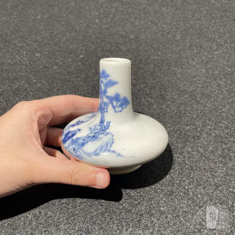 清光绪 青花山水人物故事图荸荠瓶 - 图8